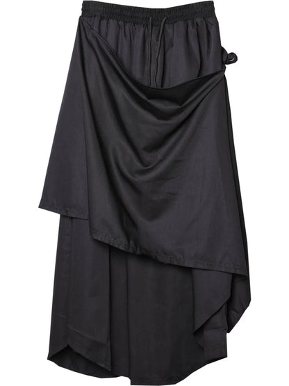 Draped Fake Layered Wide Leg Harem Pants WN22581