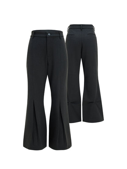Pleats Flare Wool Trousers WN22625