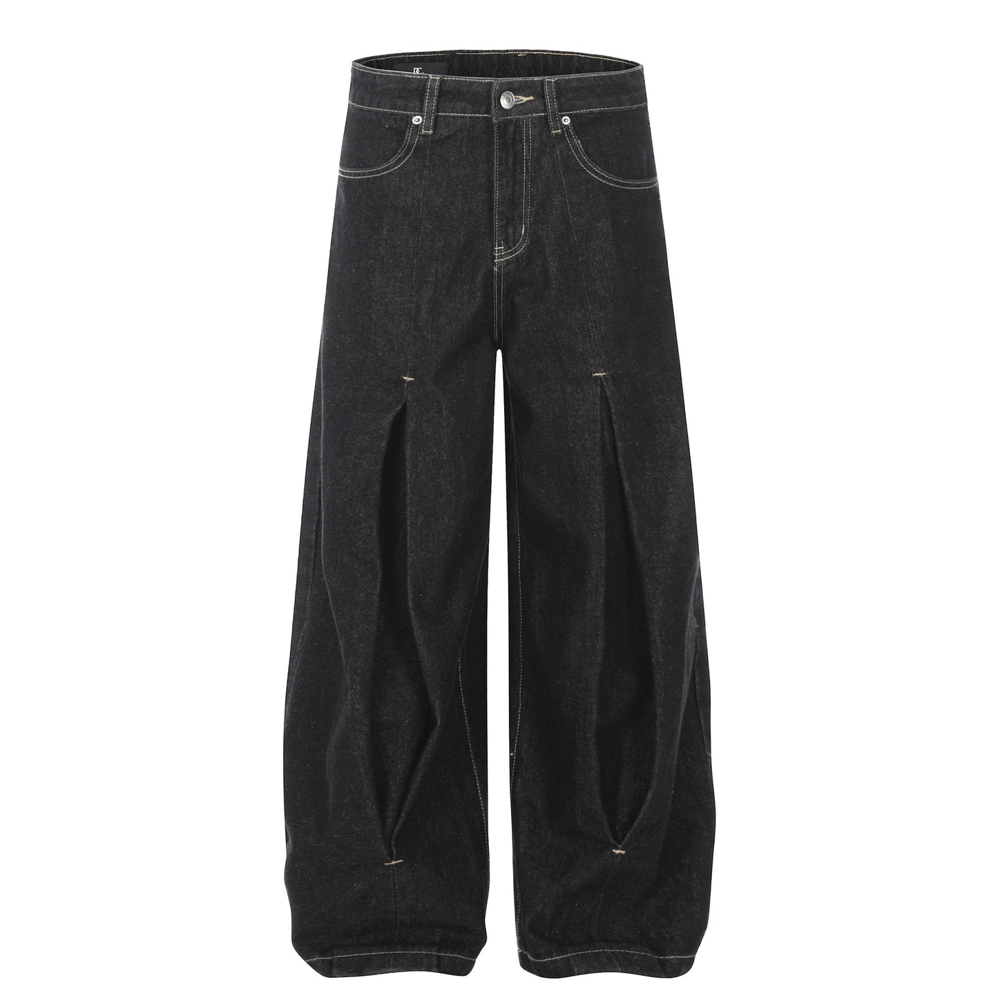 Washed Wide Leg Curved Denim Jeans WN25887