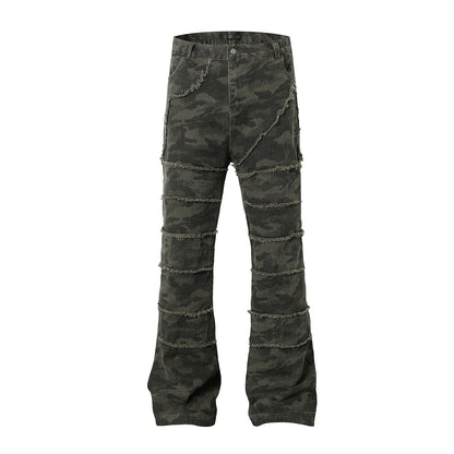 Camouflage Flare Denim Jeans WN16190
