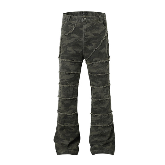 Camouflage Flare Denim Jeans WN16190
