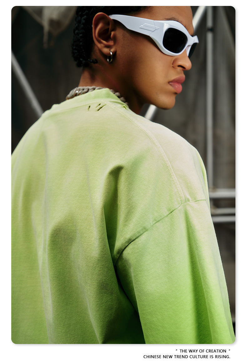 Washed Gradient Oversize Short Sleeve T-Shirt WN6070