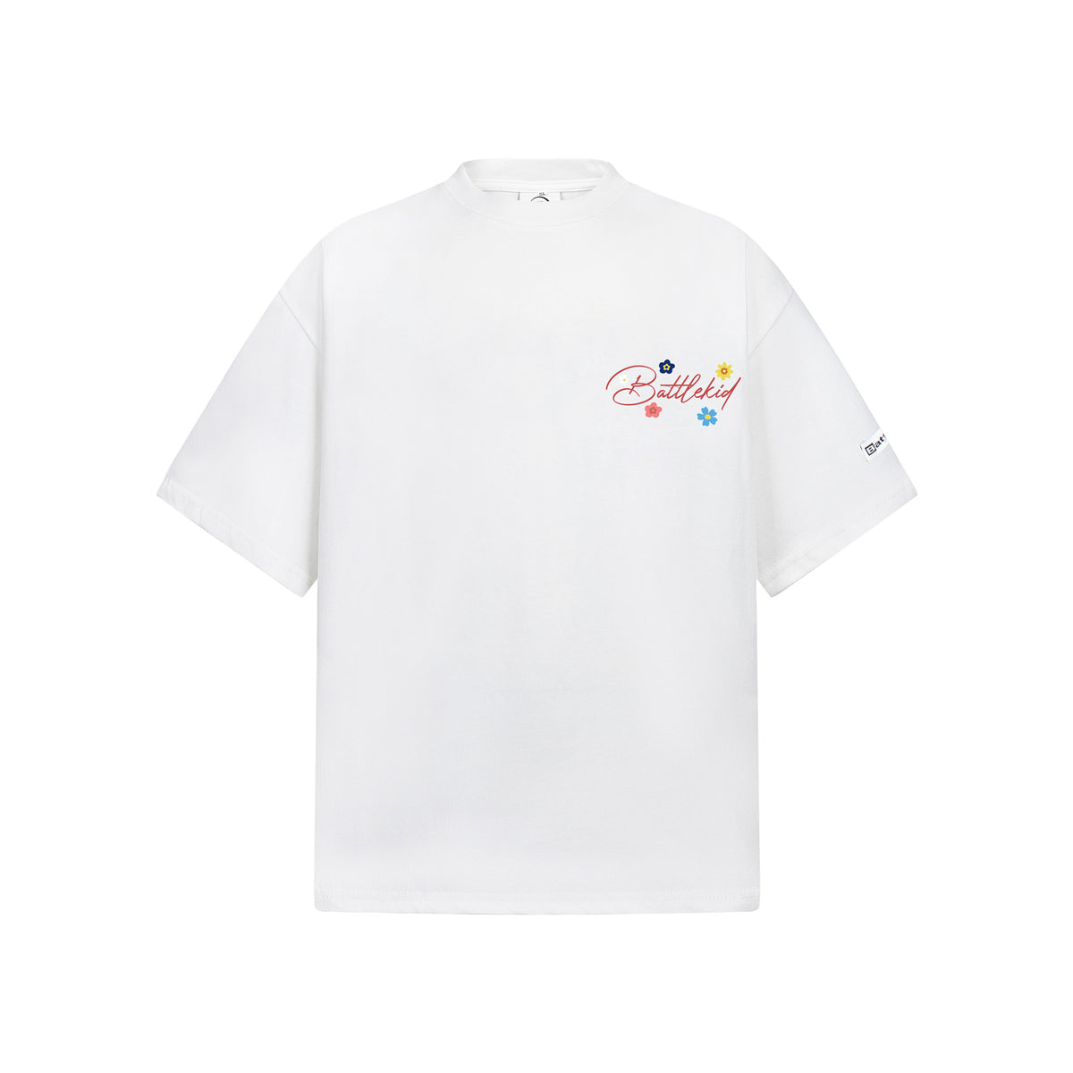 Flower Embroidery Handwritten Letter Short Sleeve T-Shirt WN26921