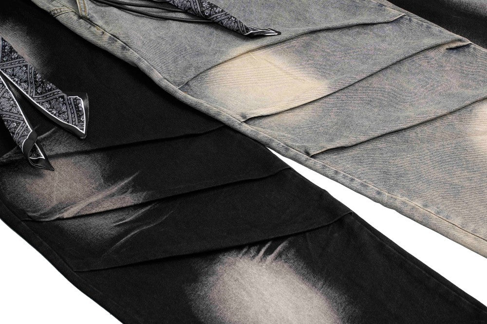 Spray Paint Gradient Wide Leg Denim Jeans WN28063