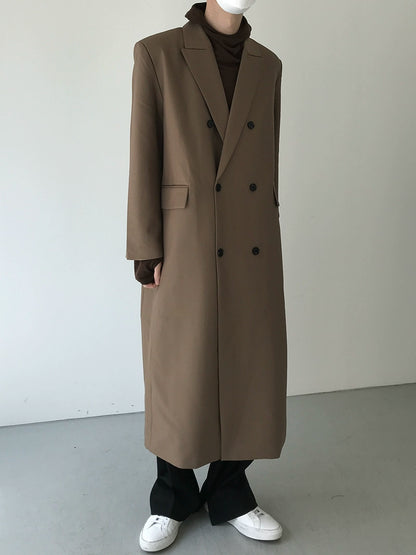 Shoulder-Pad Long Tailored Coat WN21467