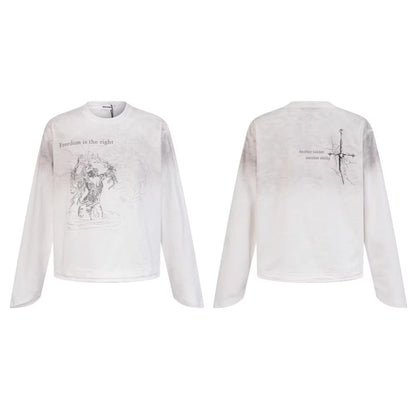 Graphic Print Long Sleeve T-Shirt WN28061