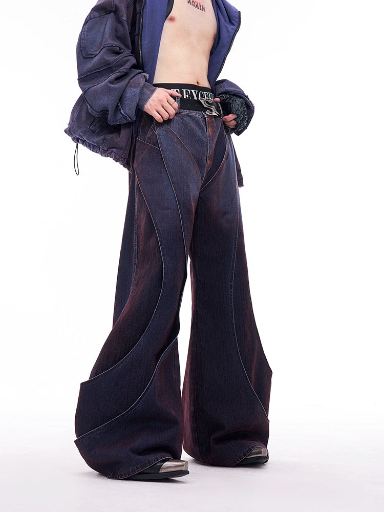 Velvet Gradient Washed Wide-Leg Denim Jeans WN11682