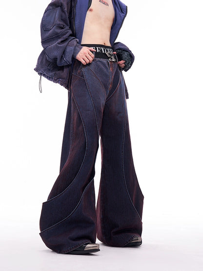 Velvet Gradient Washed Wide-Leg Denim Jeans WN11682