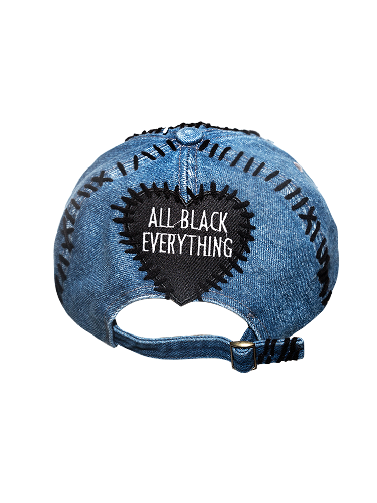 Denim Patchwork Skull Design Cap WN21149