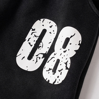 Letter Print Washed Wide Leg Sweatpants WN27927