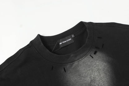 Washed Damage Detachable Vest Layered Short Sleeve T-Shirt WN16188