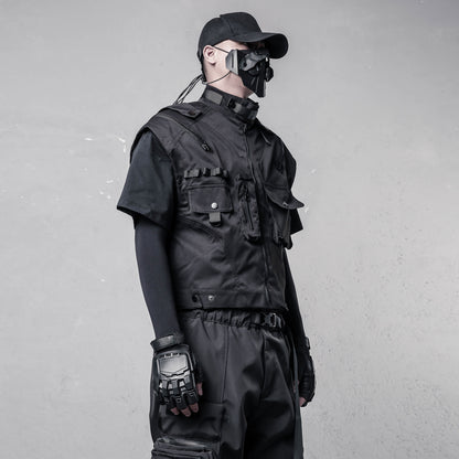 Tactical Stand Neck Zipper Short Vest WN22499