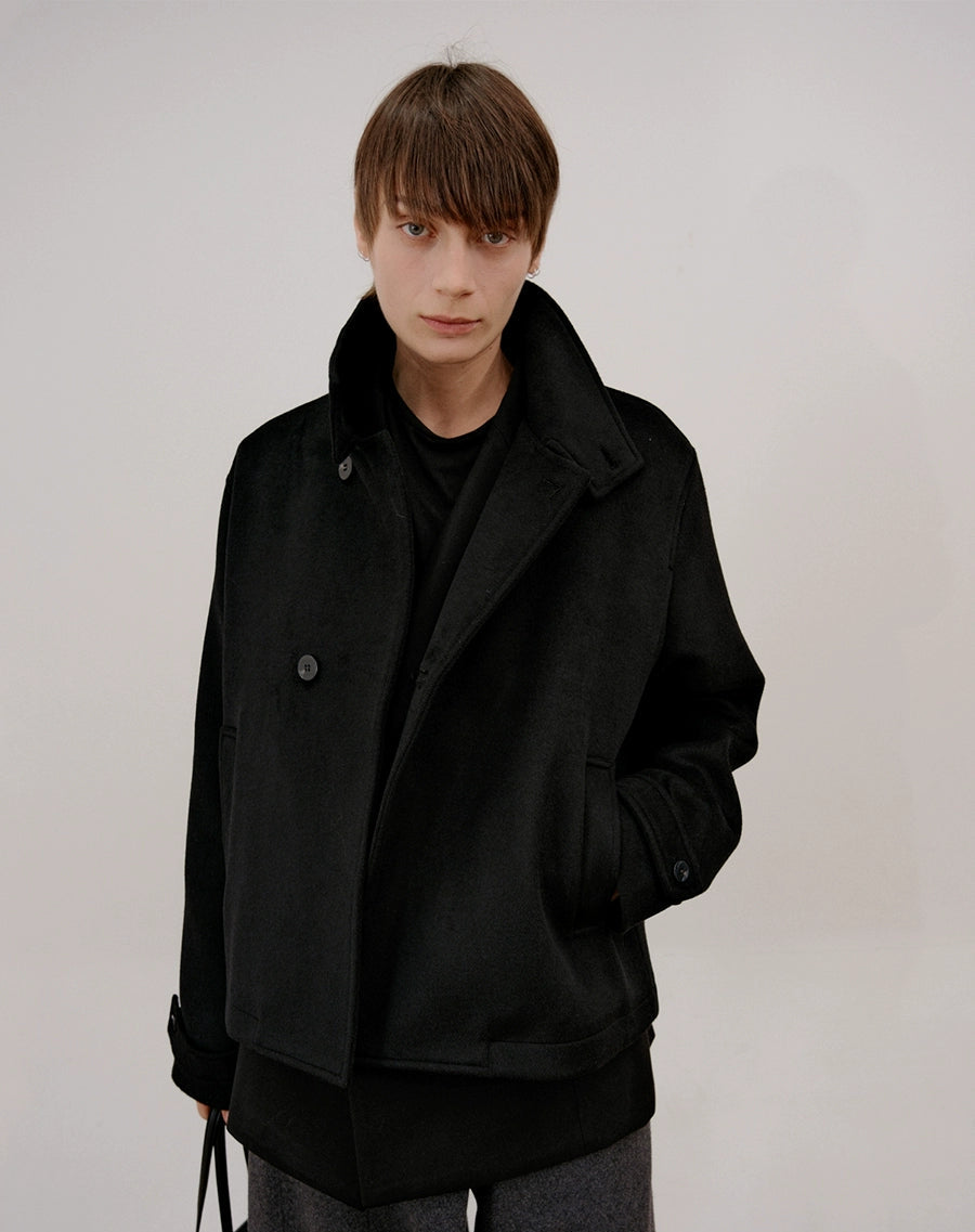 Standing Collar Wool Short Jacket WN21635