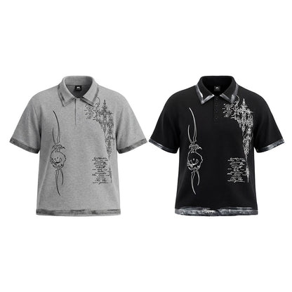 Thorn Graphic Washed Short Sleeve Polo Shirt WN25613