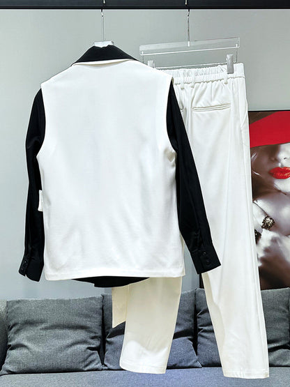 Asymmetric Vest& Straight Trousers Setup WN23939
