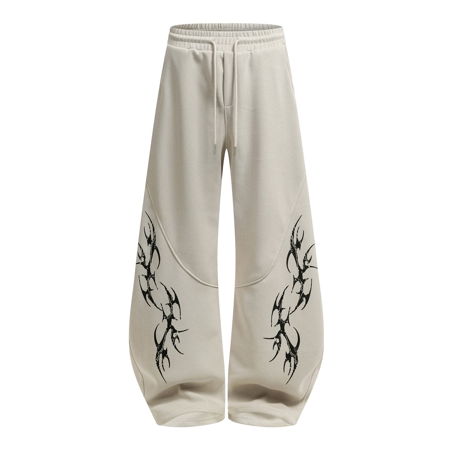Thorn Print Zipper Hoodie & Thorn Print Wide Leg Sweatpants Setup WN25656
