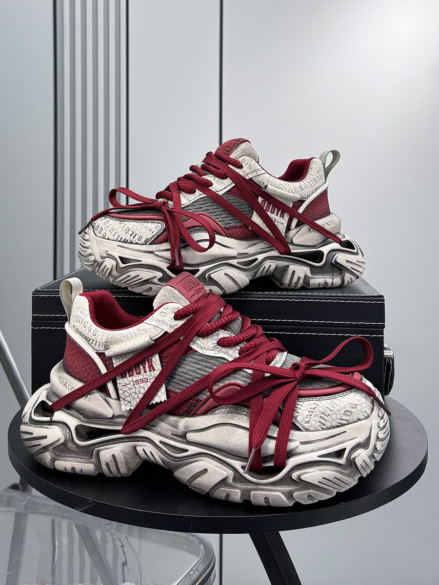 Graffiti Print Panel Chunky Sole Sneakers WN24603