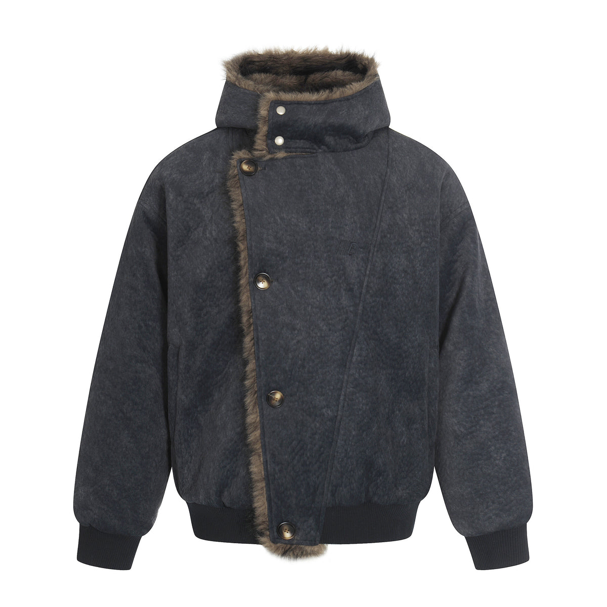 Deconstruction Fleece Lining Hooded Oversize Puffer Jacket WN27922
