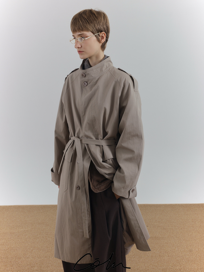 Fake Layered Back Flap Trench Coat WN21640