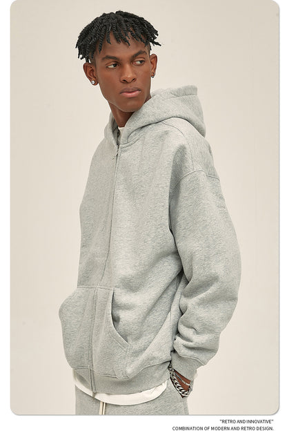 Oversize Heavyweight Zipper Hoodie & Heavyweight Sweatpants Setup WN6640-K