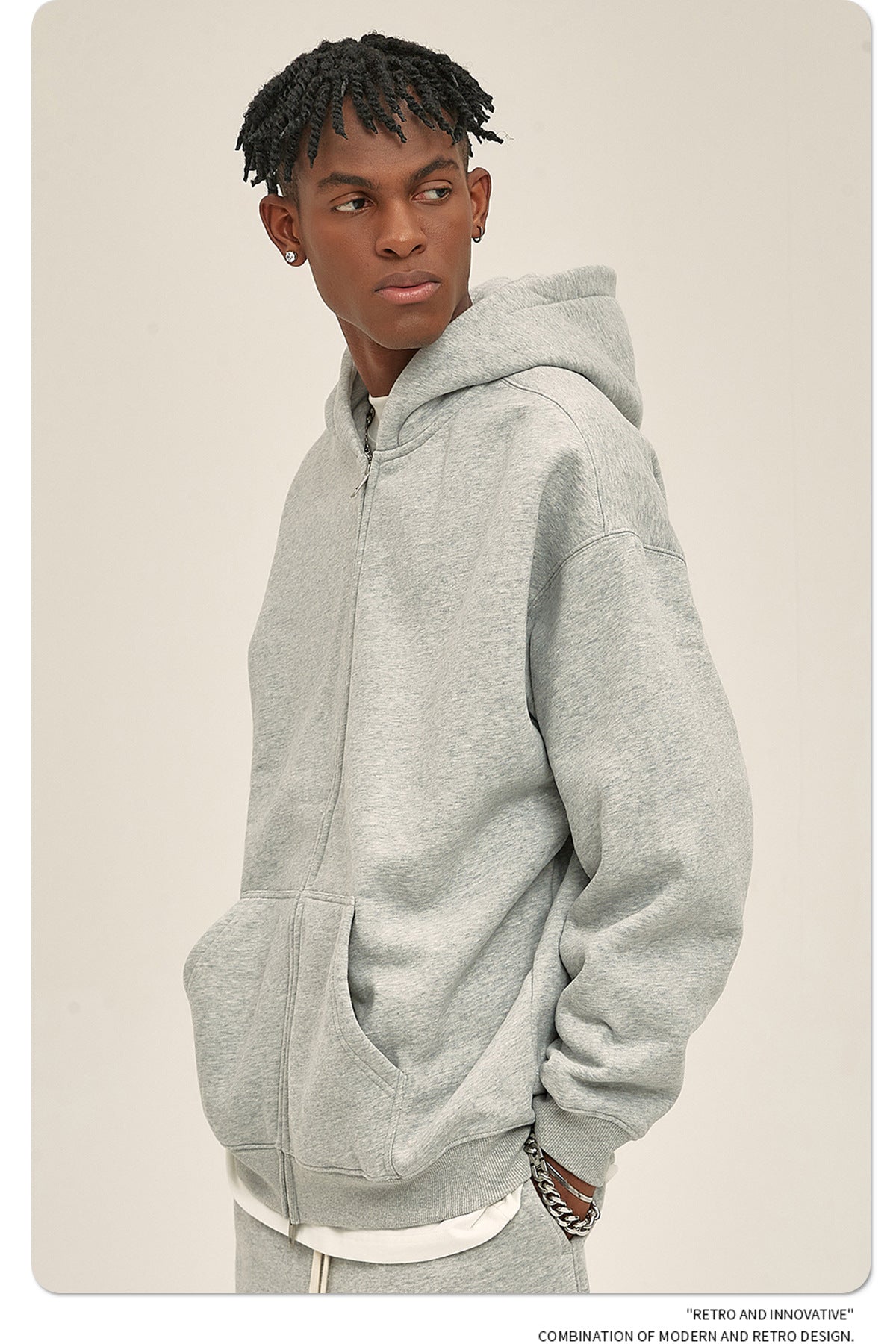 Oversize Heavyweight Zipper Hoodie & Heavyweight Sweatpants Setup WN6640