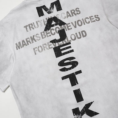 Washed Art Graphic Print Short Sleeve T-Shirt WN27822