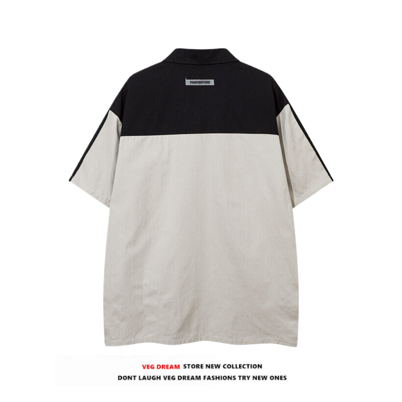 Oversize Zipper Short-sleeve Shirt WN5554