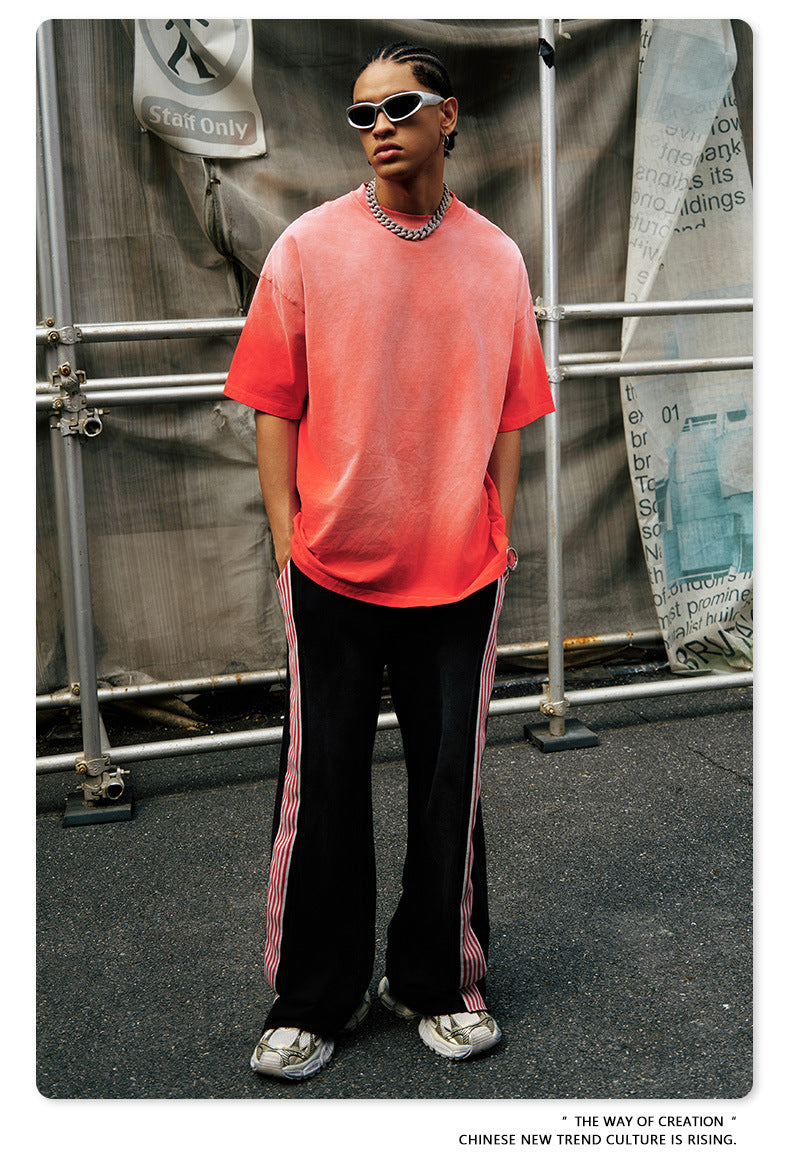 Washed Gradient Oversize Short Sleeve T-Shirt WN6070