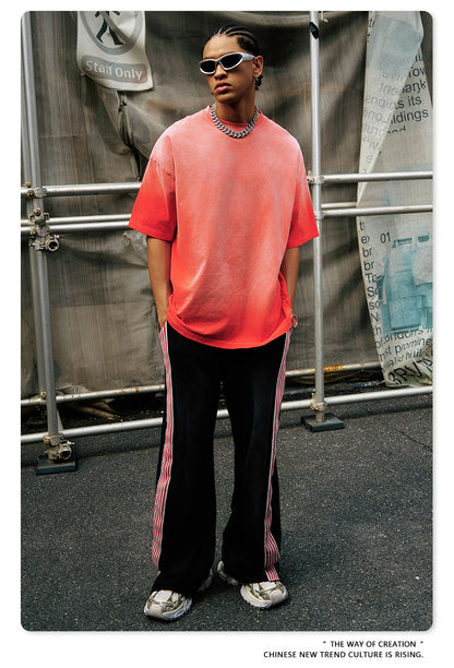 Washed Gradient Oversize Short Sleeve T-Shirt WN6070