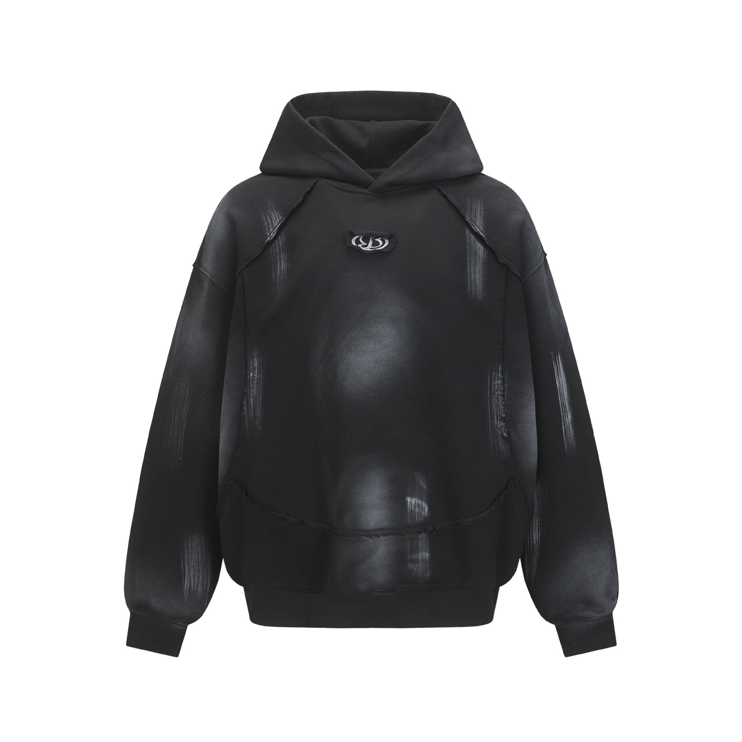 Spray Paint Wash Raw Edge Pullover Hoodie WN25713