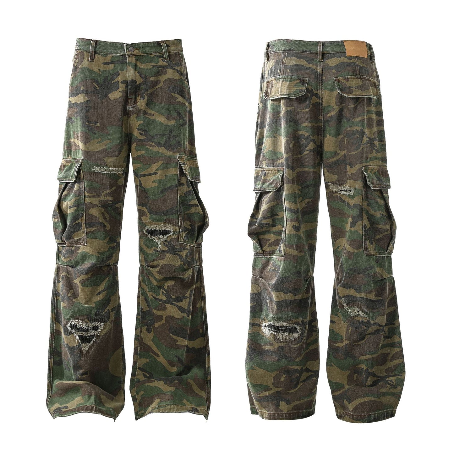 Camouflage Damage Cargo Pants WN25400