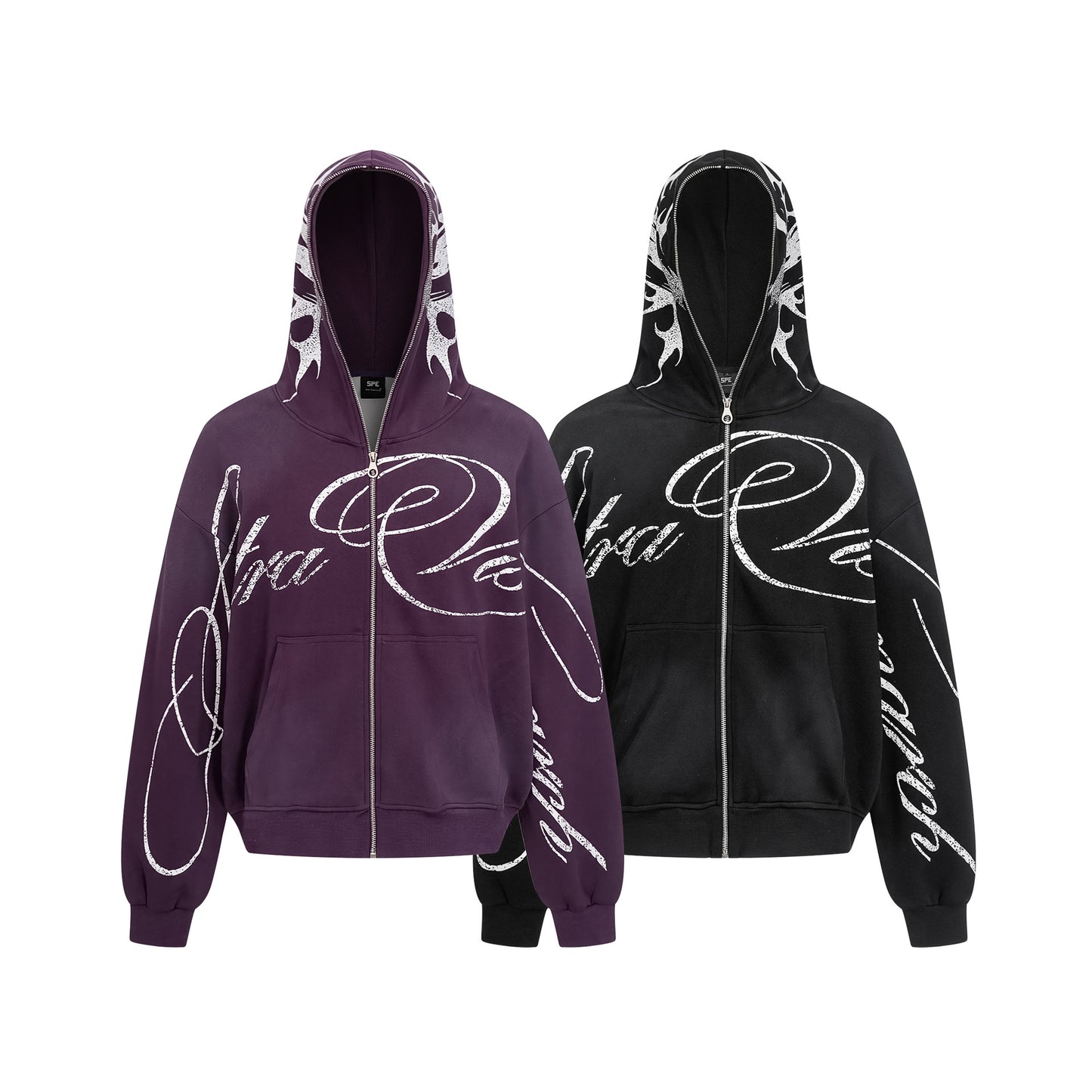 Graffiti Print Zipper Hoodie WN21849