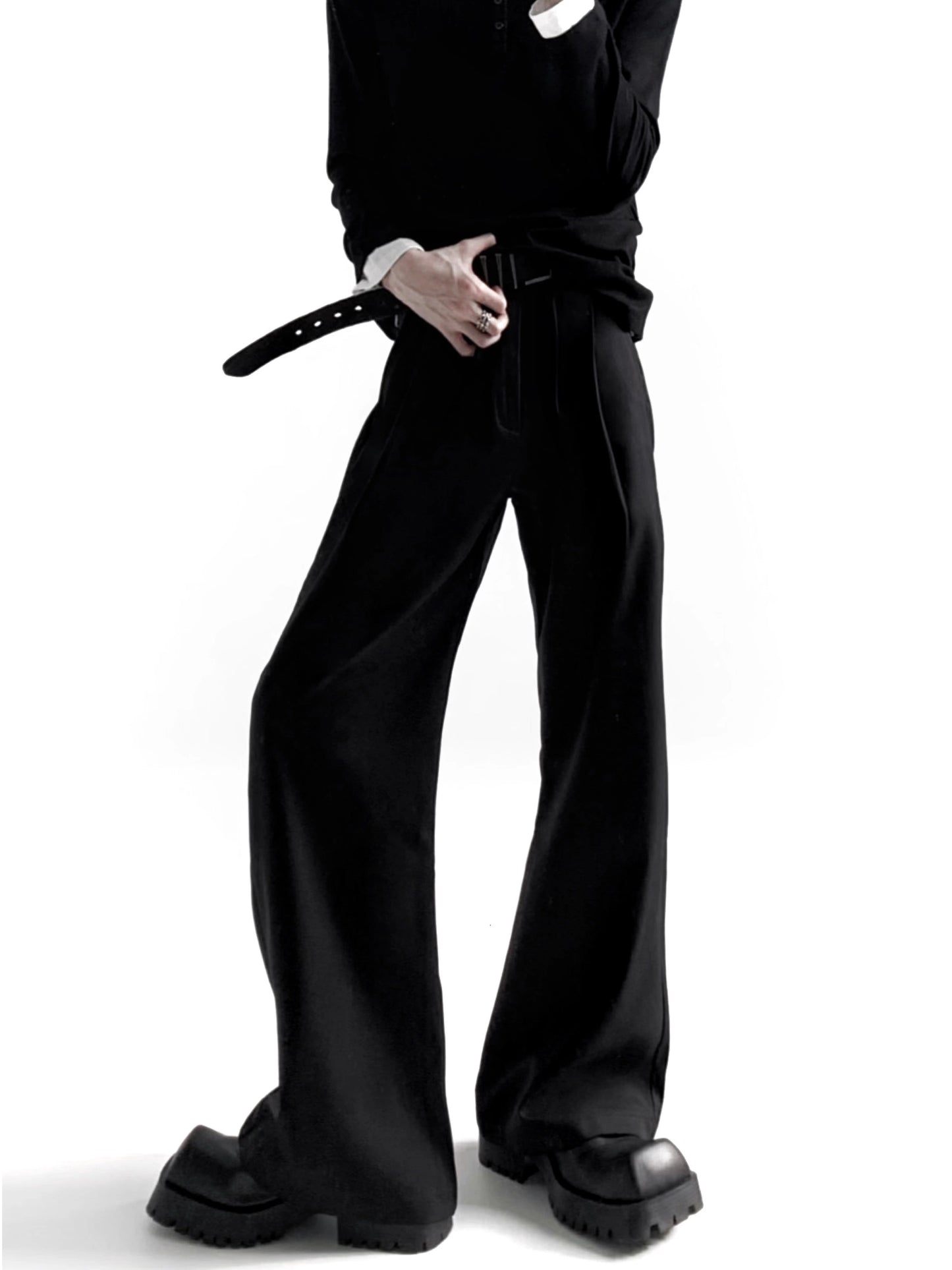 Pleats Draping Flare Trousers WN20360