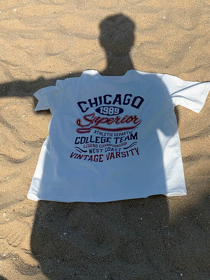 Letter Print Oversize Short Sleeve T-Shirt WN20252