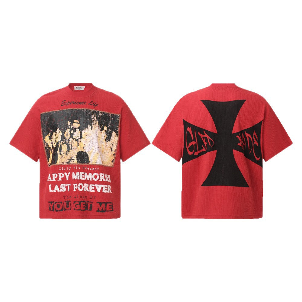Cross Portrait Print Short Sleeve T-Shirt WN26597