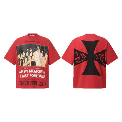 Cross Portrait Print Short Sleeve T-Shirt WN26597