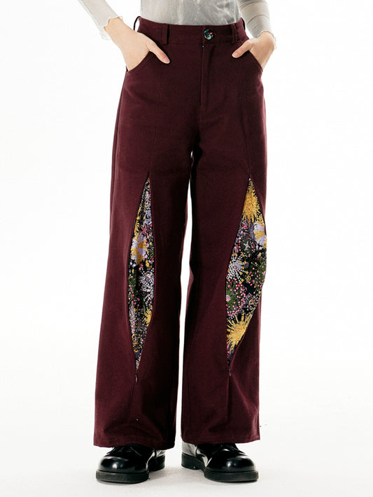 Fireworks Print Straight Leg Trousers WN18856