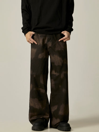 Washed Tie Dye Wide Leg Pants WN8977