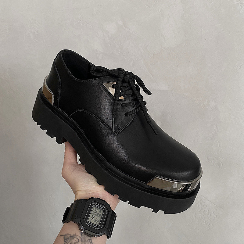 Chunky Platform Metal Toe Lace-Up Shoes WN24529