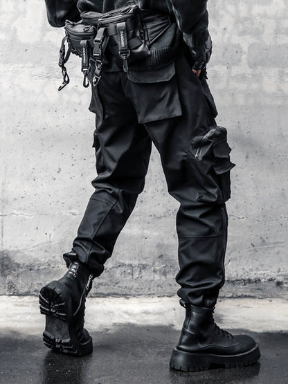 Tactical Multi-Pocket Zipper Wide Leg Cargo Pants WN22428