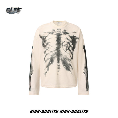 Waffle Skeleton Graphic Long Sleeve T-Shirt WN26491