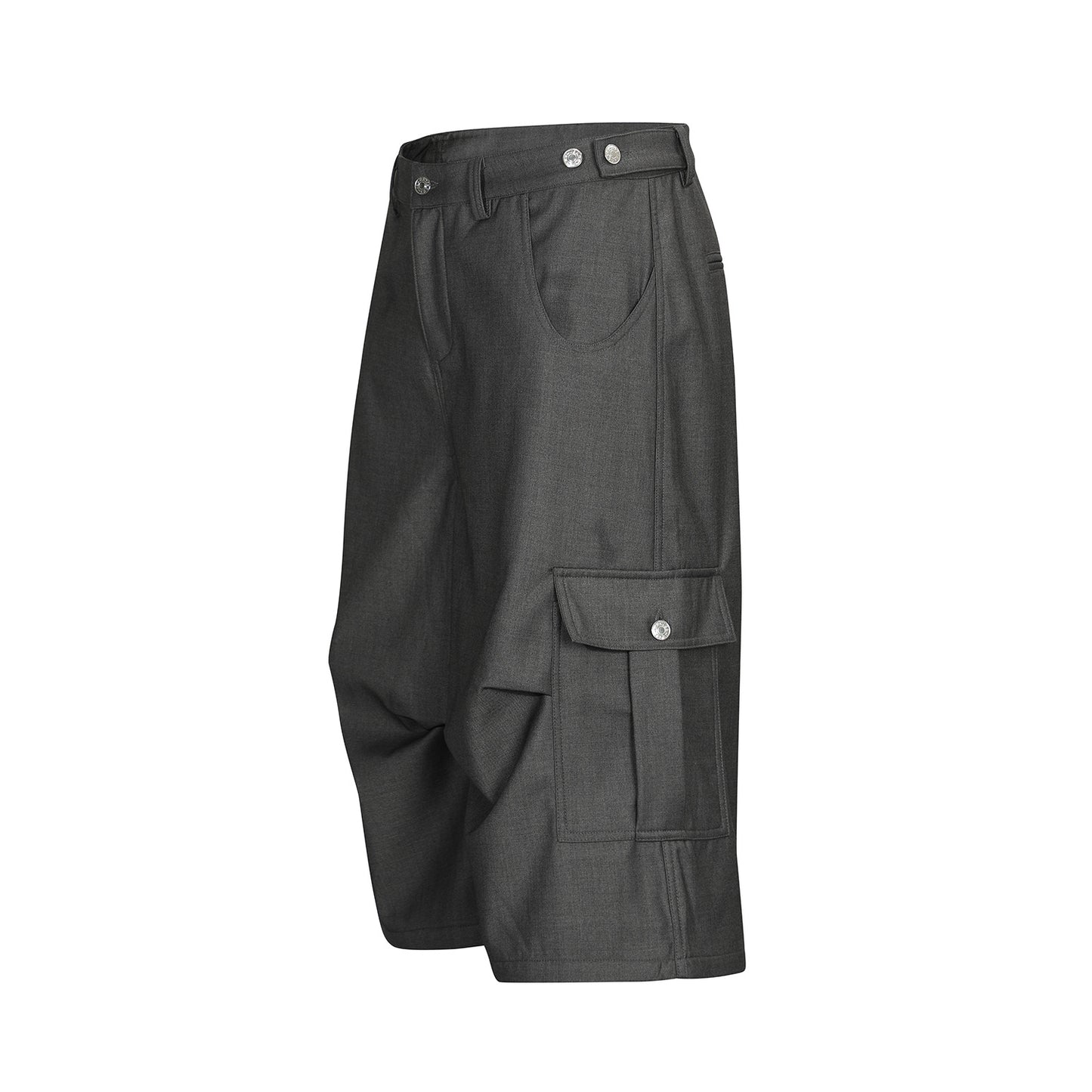 Side Pocket Wide Leg Half Pants WN15553