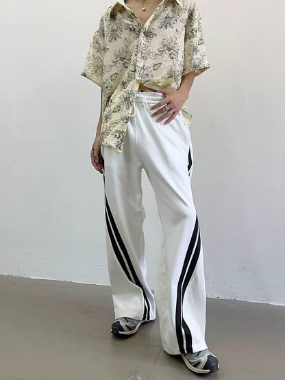 High Waist Sporty Wide-Leg Sporty Pants WN7364