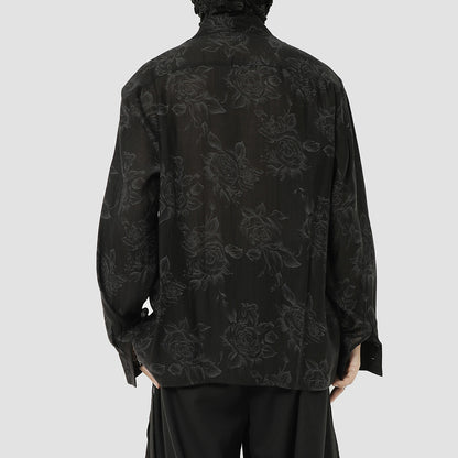 Floral Print Oversize Long Sleeve Shirt WN20495