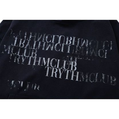 Heavyweight Letter Oversize Pullover Hoodie WN26085