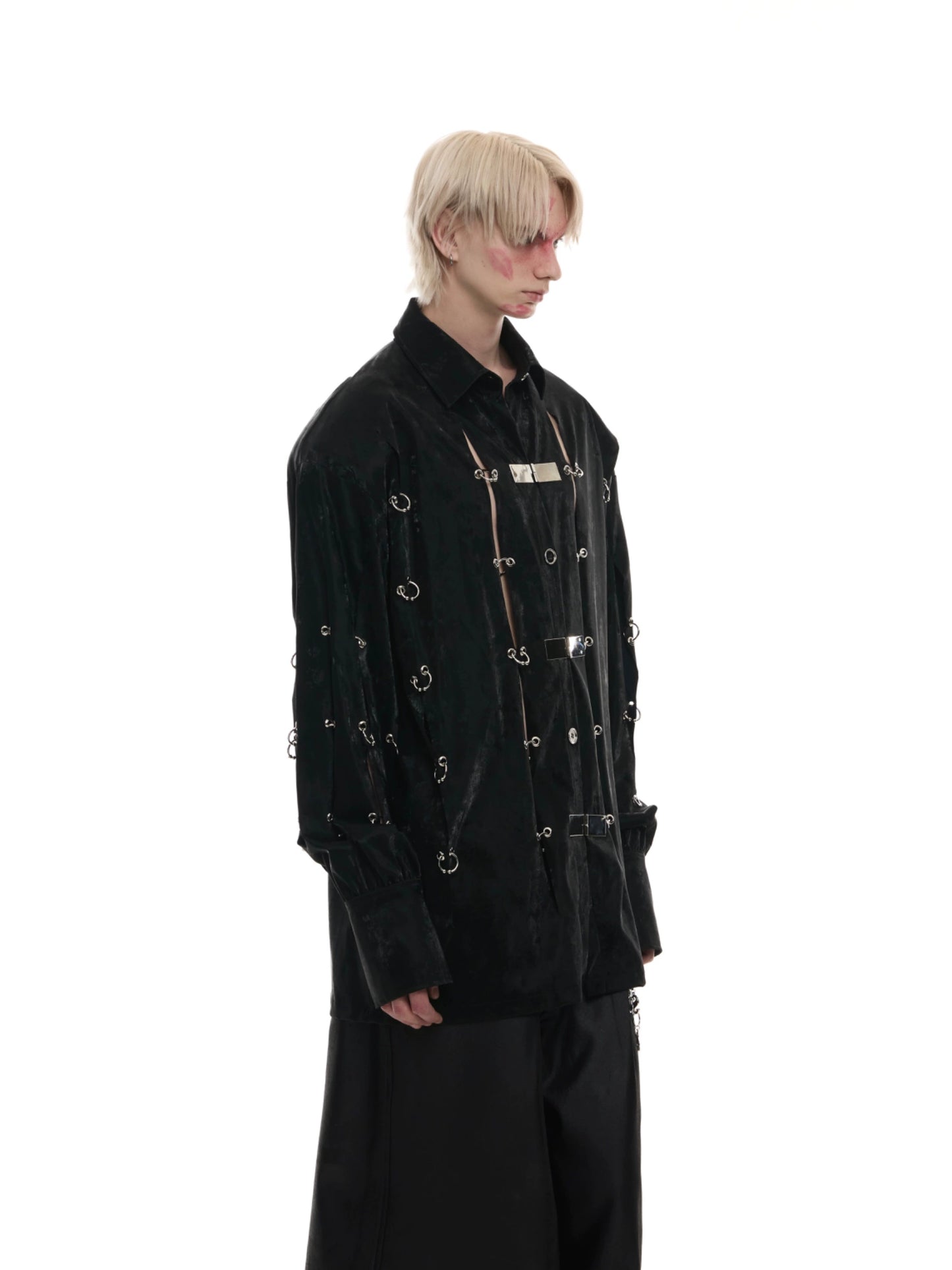 Heavyweight Metal Buckle Long Sleeve Shirt WN16339