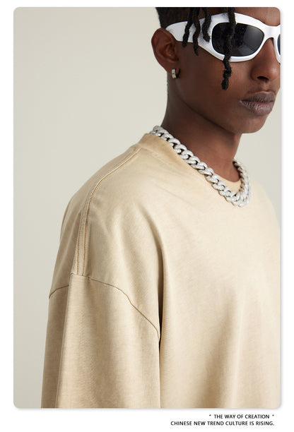 Washed Gradient Pure Cotton Sleeveless T-Shirt WN6075