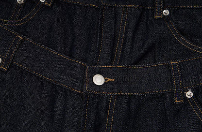 Fake Layered Double-Waist Wide Leg Denim Short Pants WN25667