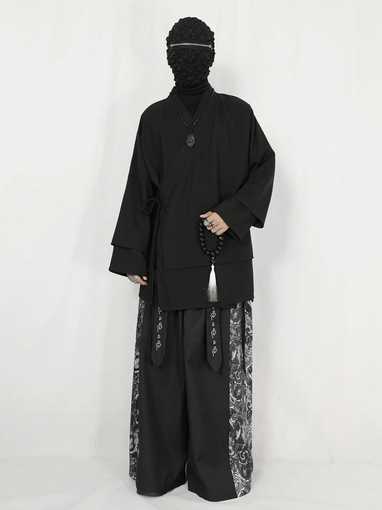 Patchwork Embroidery Wide Leg Trousers WN20166