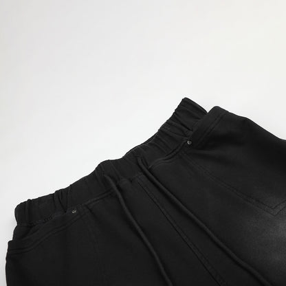 Washed Drawstring Half Sweatpants WN25498